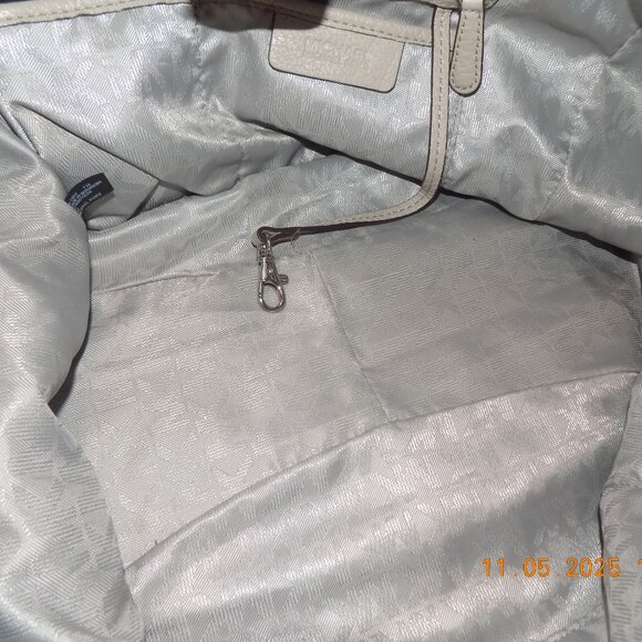 Michael Kors Large Tan Leather Bag with Animal Print Drawstring - Picture 6 of 6